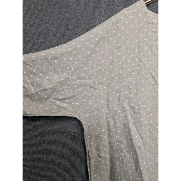 Linenbee Linen Tunic Top Womens Plus O/S Cream Lagenlook Oversized Neutral - Picture 2 of 10